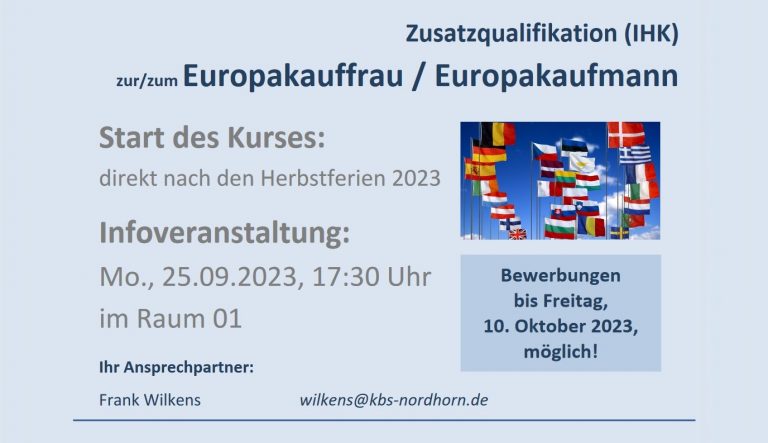 Read more about the article Zusatzqualifikation (IHK) zur/zum <br>Europakauffrau / Europakaufmann